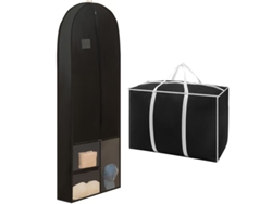 Fundas para prendas, bolsa de almacenamiento para vestidos de novia a prueba de polvo y humedad, color negro/180 cm x 60 x 40 cm Gertiz