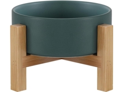 Arenero De Cerámica Elevado Para Gatos - Con Soporte - A Prueba De Vómitos - Verde - 400 Ml/14 Oz