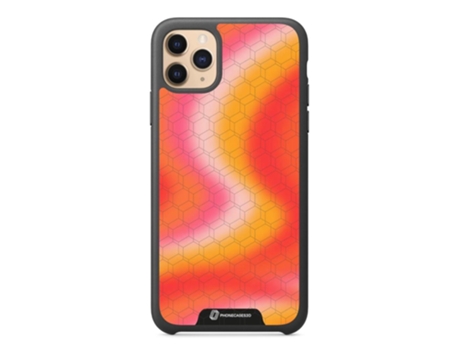 Funda Móvil Oficial Patrón Naranja para iPhone 11 Pro Max PHONECASES3D Piel Sintética Negro