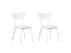 Conjunto de 2 cadeiras de jantar sem braços BELIANI Roxby de MDF Branco 48x53x80