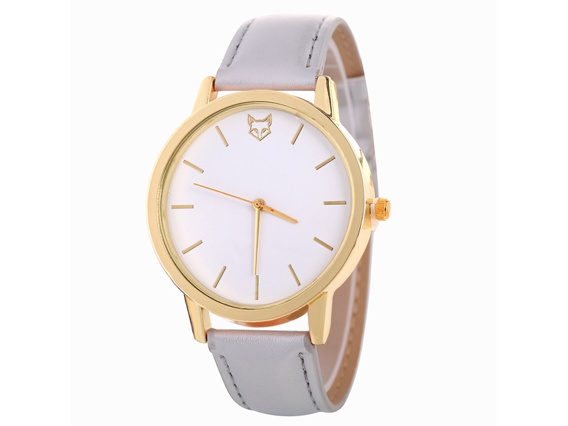 Reloj De Pulsera Casual De Cuarzo Para Mujer Zhoulianfa Con Correa De Cuero Sintético Gris.