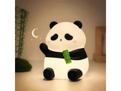 Lámpara de noche de panda, adorable lámpara de panda, luz nocturna de silicona recargable y regulable con temporizador (blanca)