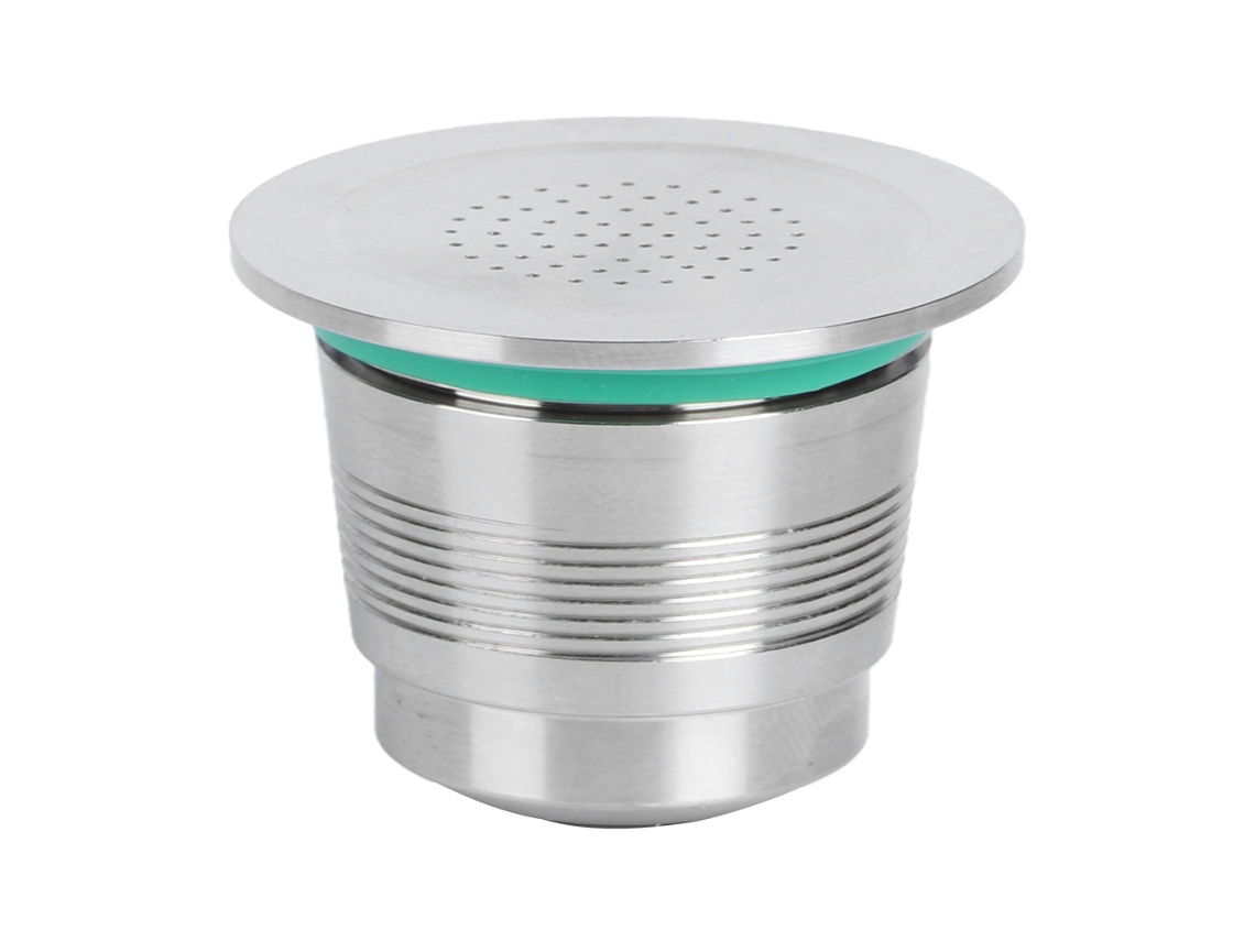 KOFIHETY Cápsula Reutilizable para Café en Acero Inoxidable con Filtro y Vaso de Almacenamiento Compatible con Nestlé Nespresso