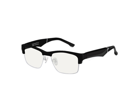 Gafas Inteligentes PETHUEL Smart Glasses ZNYJ-K2-HYF-2-2 Control táctil 0316 Lentes de sol polarizadas con montura negra y borde plateado