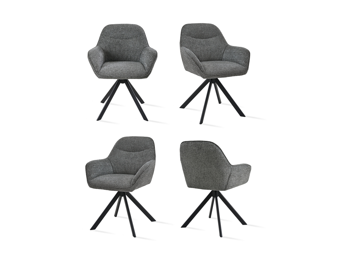 Sillas De Comedor Goeurvant 1370(pack De 4, Gris Pizarra, Chenilla)