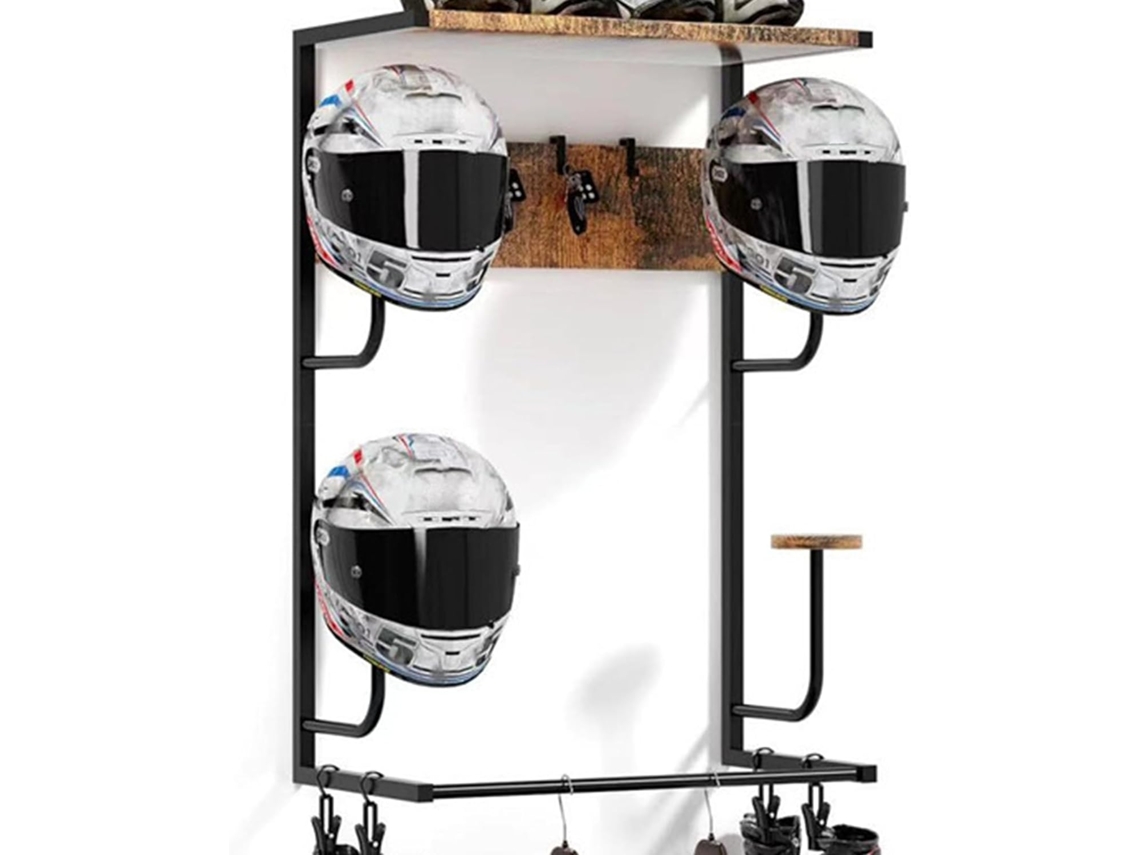 Soporte De Pared De Estilo Retro Para Cascos Para Almacenamiento Seguro De Equipos Y