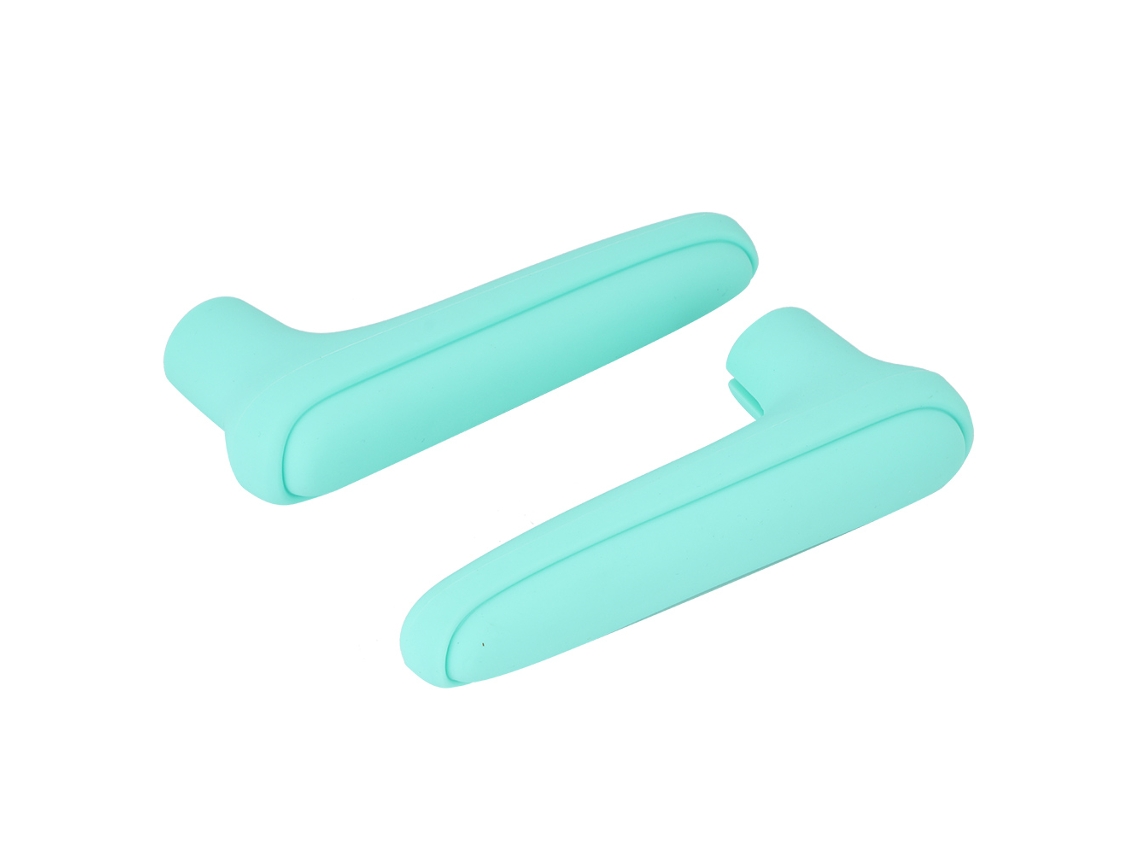 2 Protectores De Manija De Puerta De Silicona Para Bebés, Color Verde Claro, Con Guante.