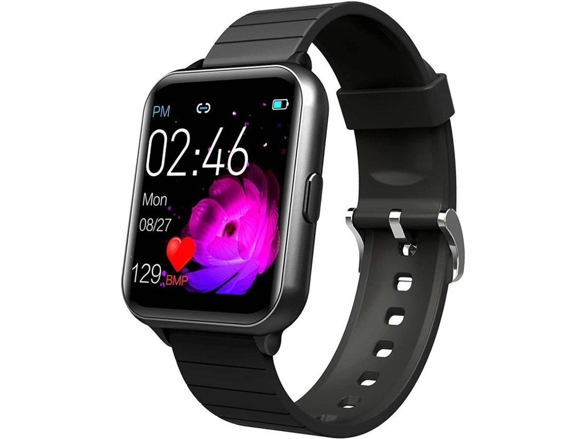Reloj inteligente de fitness para mujer y hombre con monitor de ritmo cardíaco, podómetro, IP68, resistente al agua, rastreador de actividad física Bestvite (negro)