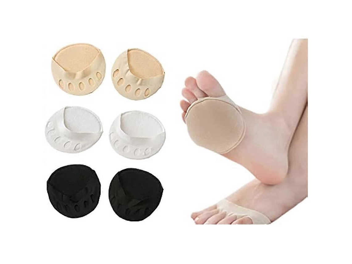 Almohadillas Plantar Reutilizables Para Mujer Alivio Dolor Metatarsiano Tejido Hexagonal 3 Pares Calcetin 5 Dedos