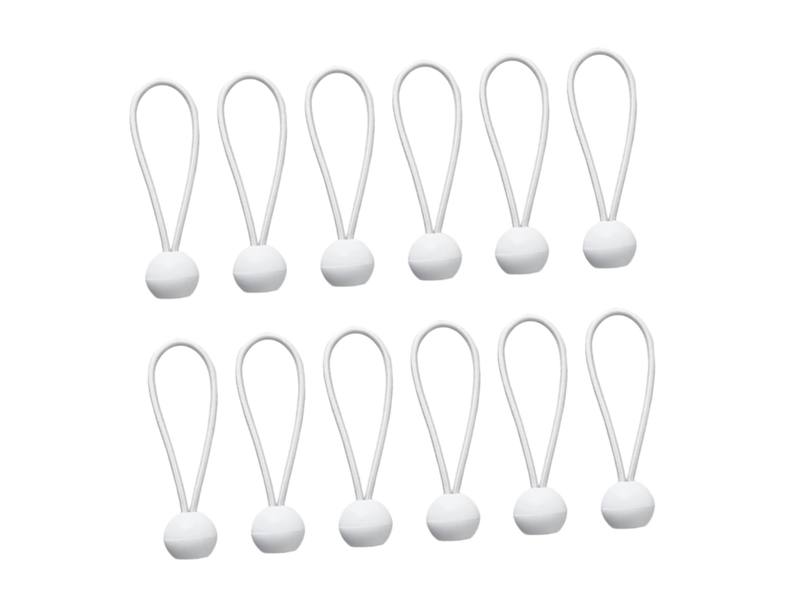Paquete de 50 cordones elásticos blancos con bolas, tiras elásticas de 20 cm.