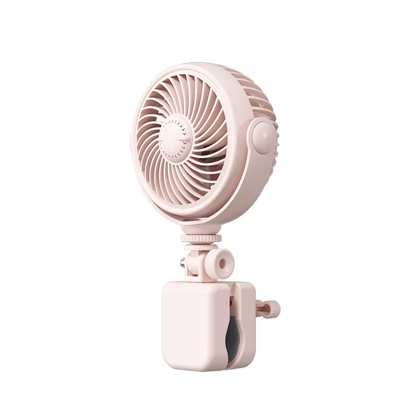 Ventilador De Clip (rosa), Ajuste Flexible De 720°, Tres Velocidades De Viento.