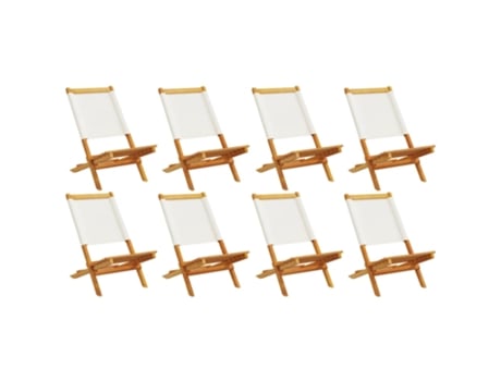 Conjunto 8 Silla De Jardín VIDAXL Blanco Madera