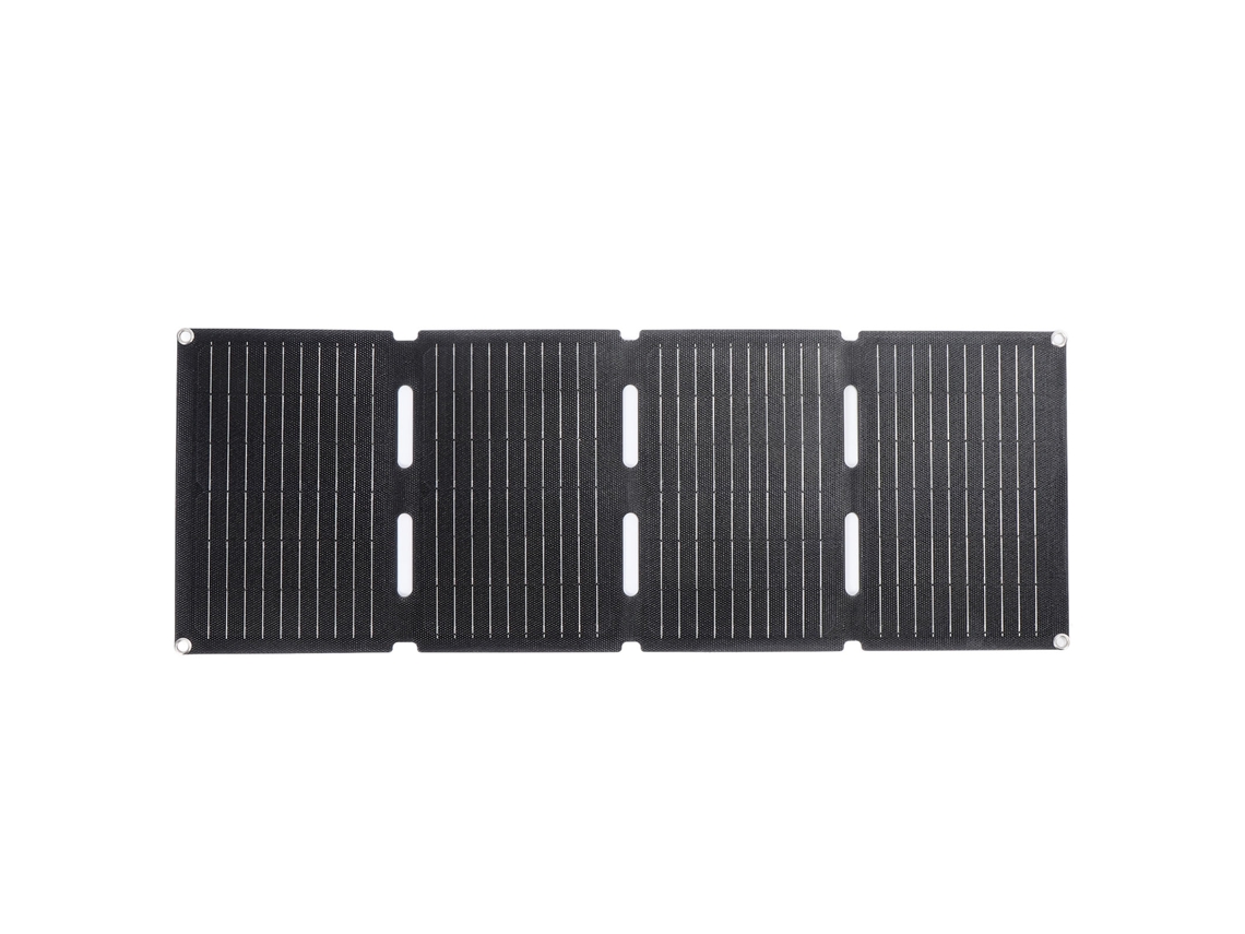 Cargador solar portátil de alta potencia de 40 W, resistente al agua y con diseño plegable.