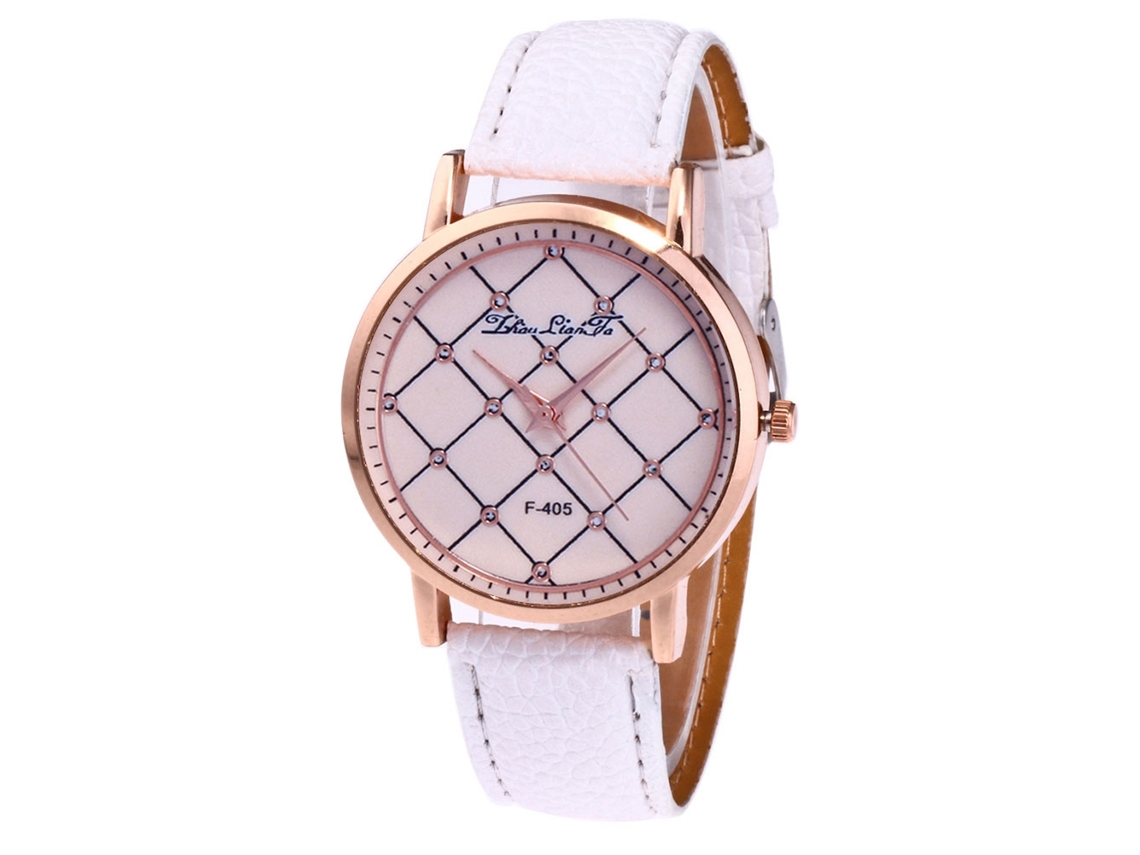 Reloj Casual Para Mujer, Estilo Coreano, Correa De Cuero, Movimiento De Cuarzo, Blanco F405-a