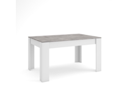 Mesa Comedor, 140x90x76cm, Para 6 Comensales, Muebles Comedor, Cemento Y Blanco
