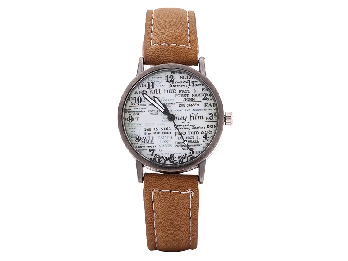 Reloj De Pulsera Analógico Para Mujer Con Movimiento De Cuarzo Y Correa De Poliuretano (marrón)