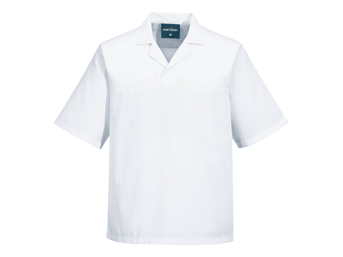 Camisa de manga corta sin bolsillos Portwest para uso alimentario / Blanca / M