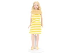 Boneca De Menina Com Vestido Amarelo Cabelo Loiro Para Casa De Bonecas 1:12
