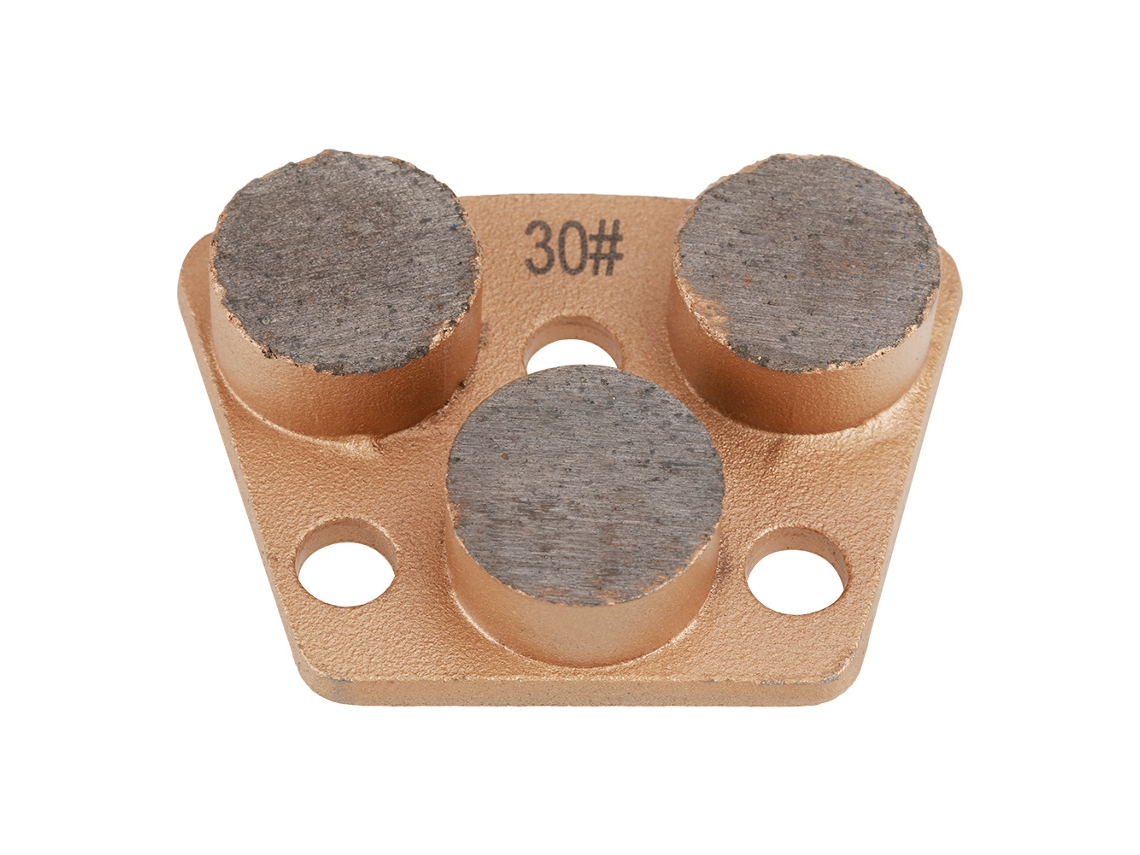 Disco De Lijado De Diamante Trapezoidal Para Pulidora De Hormigón, Grano 30, 3 Orificios, 3 Dientes Redondos.