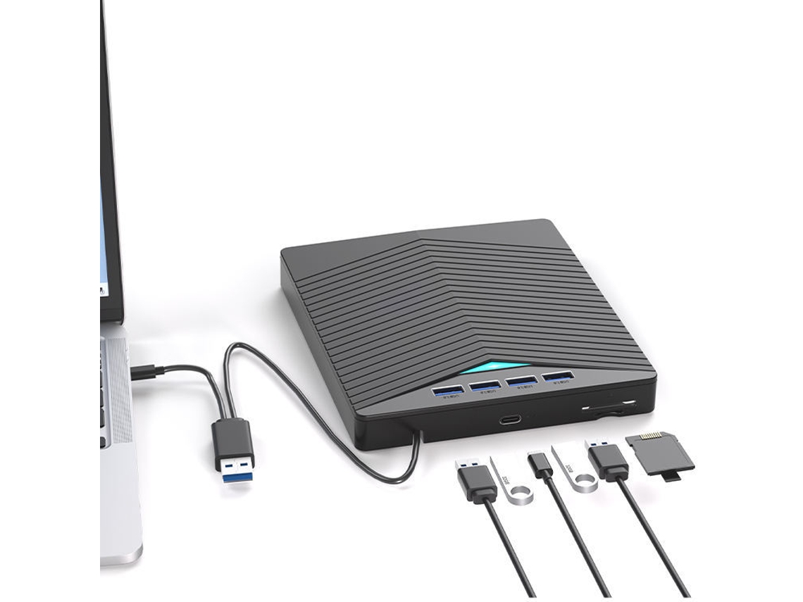 Unidad Óptica Externa Dvd-rw Con Interfaz Múltiple Usb 3.0, Tipo-c Y Sd/tf