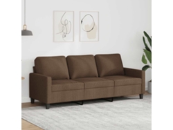Sofá De 3 Plazas | Sofá De Salón | Sofá De Descanso De Tela Marrón 180 Cm