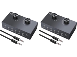 2 Conmutadores De Audio Bidireccionales De 6 Puertos Y 3,5 Mm, Compatibles Con 1 Entrada/salida O 1 Entrada