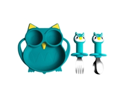 Plato De Silicona Búho Con Cubiertos Divisor De Tenedor Y Cuchara NICECEE