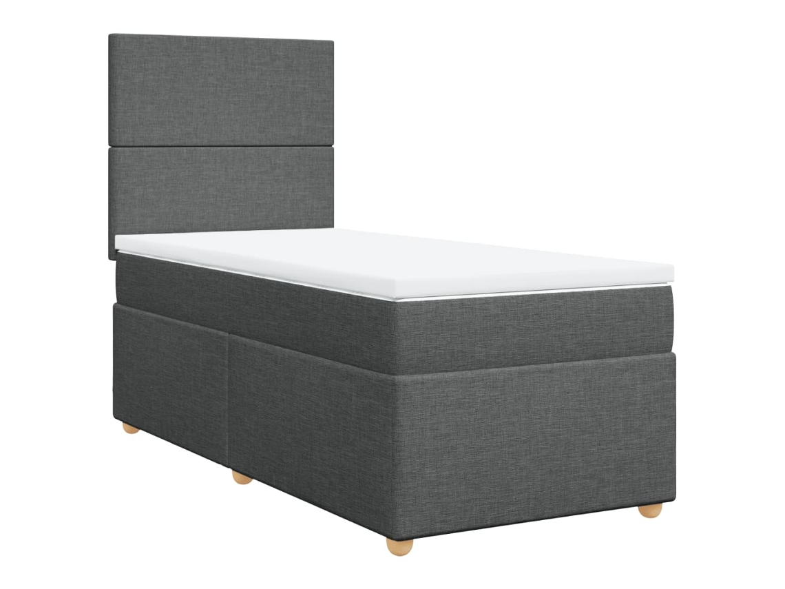 Maison Exclusive - Cama Box Spring Con Colchón Tela Gris Oscuro 100x200 Cm