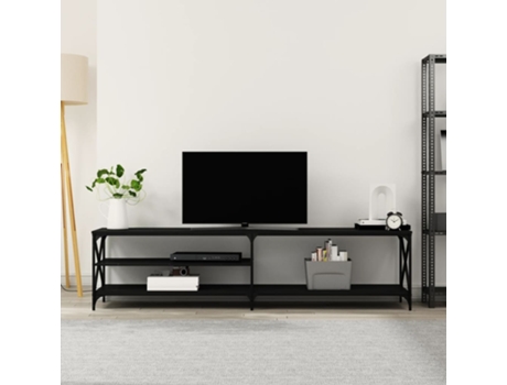 Mueble de Tv VIDAXL (200 x 40 x 50 cm - Madera Contrachapada - Negro)