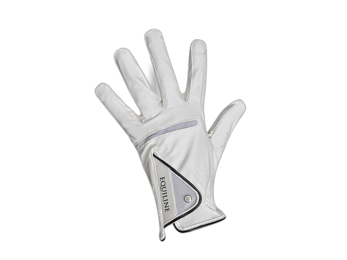 Guantes para Equitación Unisex EQUILINE (Tamaño 8,5 - Blanco)