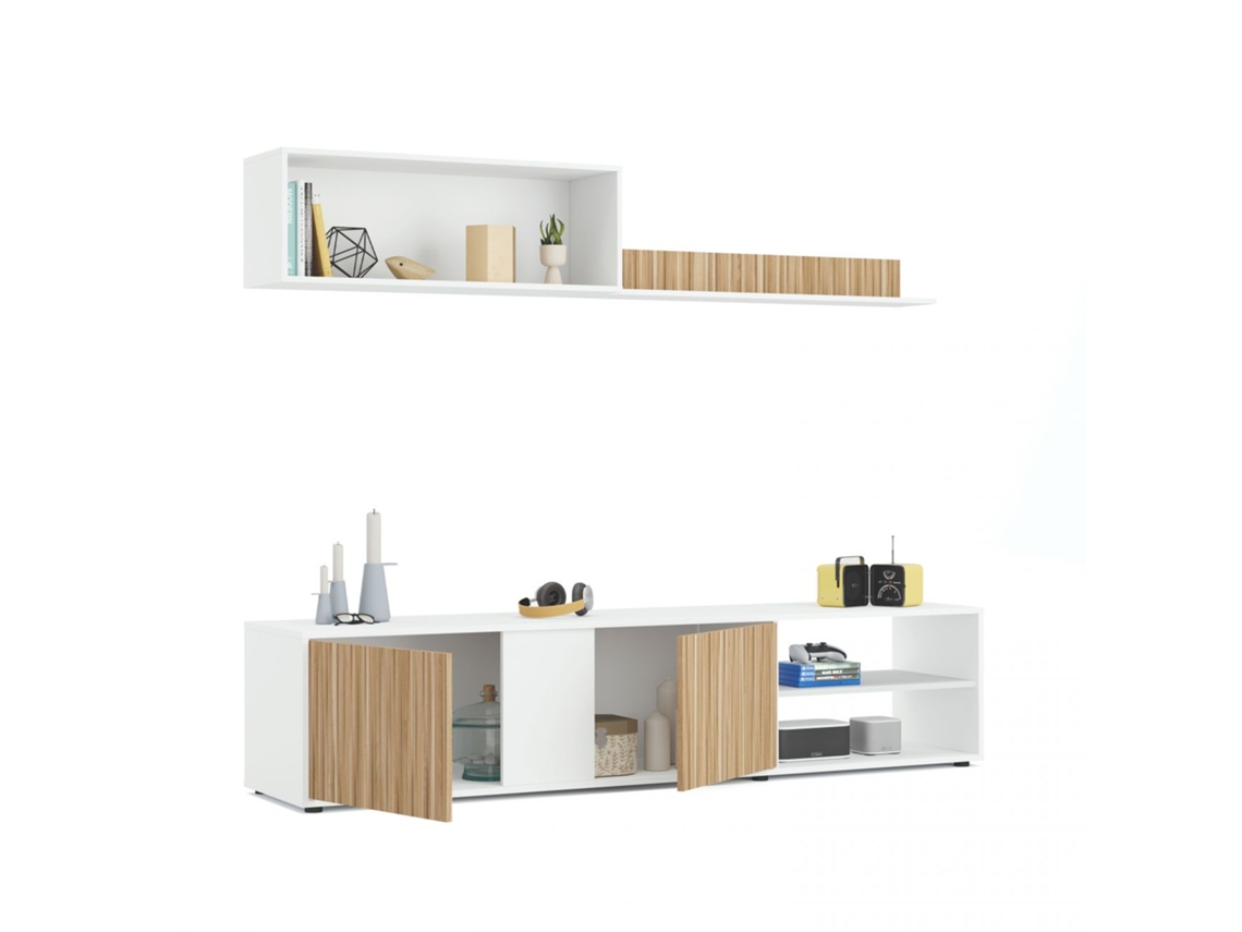 Salón Ecco Blanco Artik (Blanco Mate) - Natur 180 x 40 x 33 cm