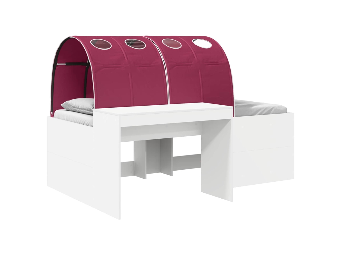 Maison Exclusive - Cama Con Túnel 4 Pcs Roble Artisian Y Rojo Madera De Ingeniería