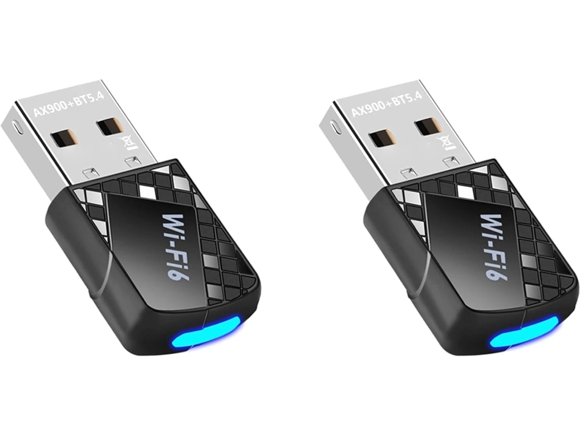 2 Adaptadores Usb Ax900 Wifi 6 Bluetooth 5.4, Dongle Receptor 2 En 1 Sin Conexión A La Red.