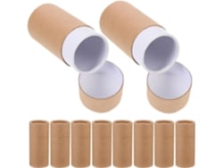 Cajas Cilíndricas De Cartón Marrón 10 Piezas Para Frascos Aceites Esenciales Y Almacenamiento