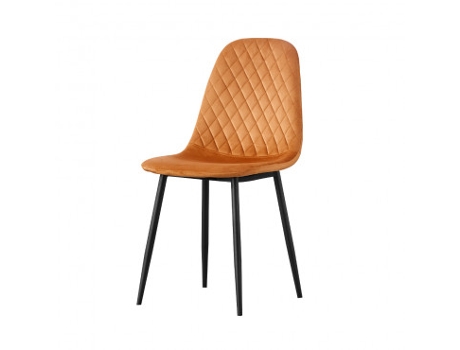 Silla de comedor Moji 4-Set naranja 42,5x40x90 cm acolchada con recubrimiento de polvo patas de metal CASA VITAL