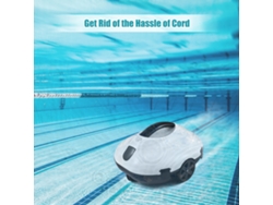 Aspiradora robótica inalámbrica para piscinas, potente succión, funcionamiento silencioso, dura 150 minutos, con 4 raspadores de silicona, compatible con Pl