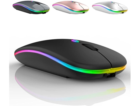 Ratón ELKUAIE inalámbrico LED negro