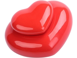Maceta De Cerámica Roja Hermética En Forma De Corazón, Compacta Y Versátil Para Decoraciones De Bodas Y