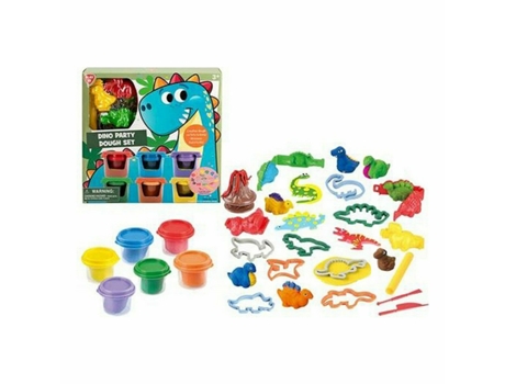 Juego de Plastilina PLAYGO Dino Party Dough Multicolor (23 Piezas)