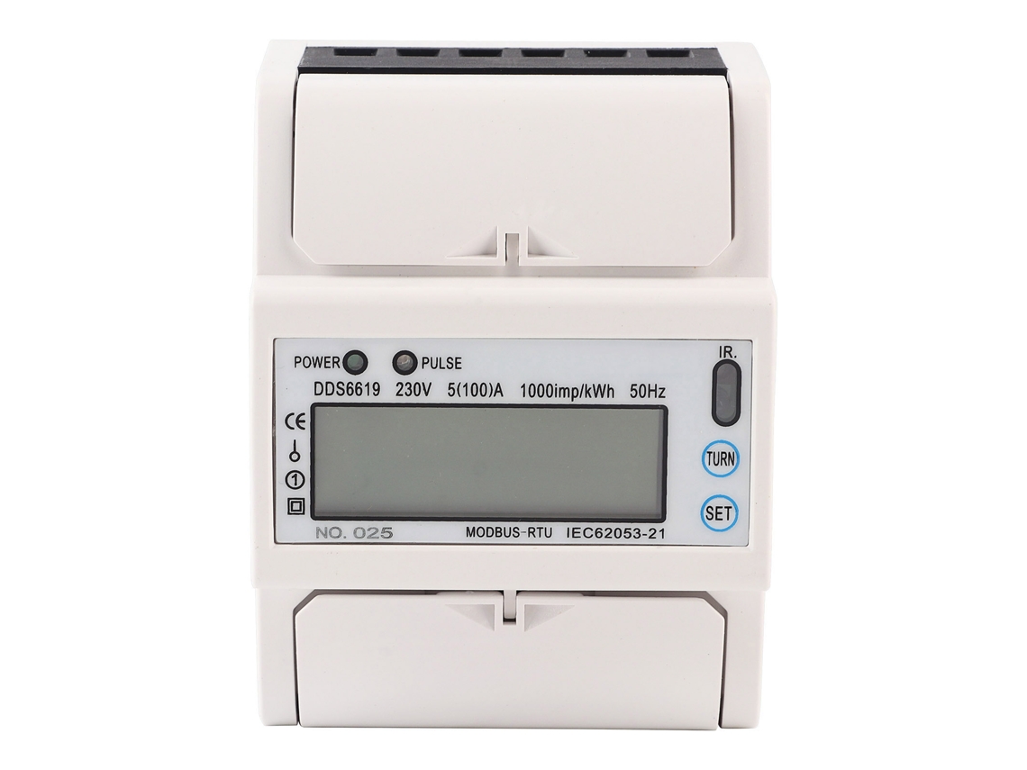 Medidor De Energía Electrónico Digital Multifunción Monofásico De 4 Polos Con Pantalla Lcd.
