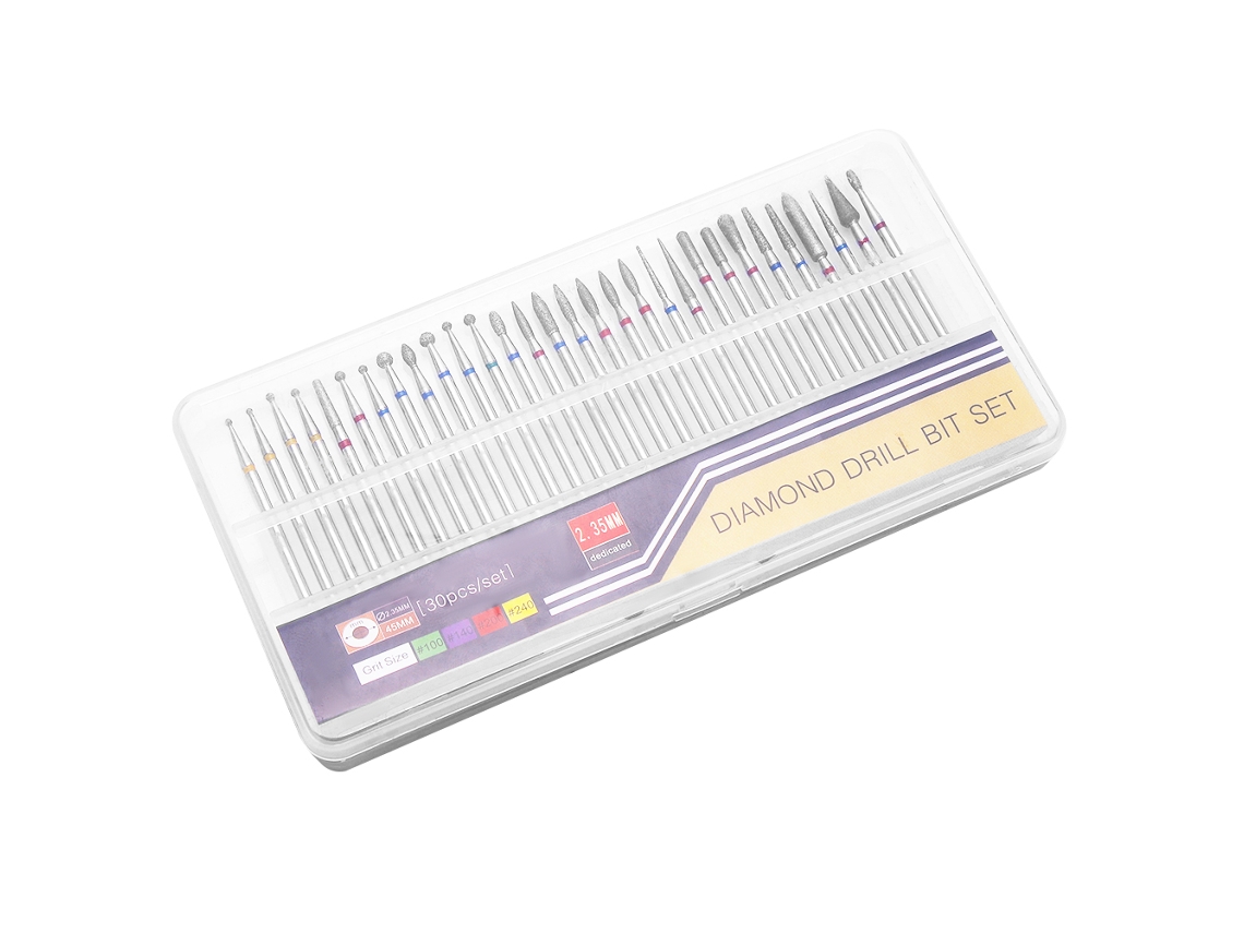 Set De 30 Brocas Diamante Para Taladro De Uñas Herramienta De Rotación Burr Cutter Para Pulido Manicura a