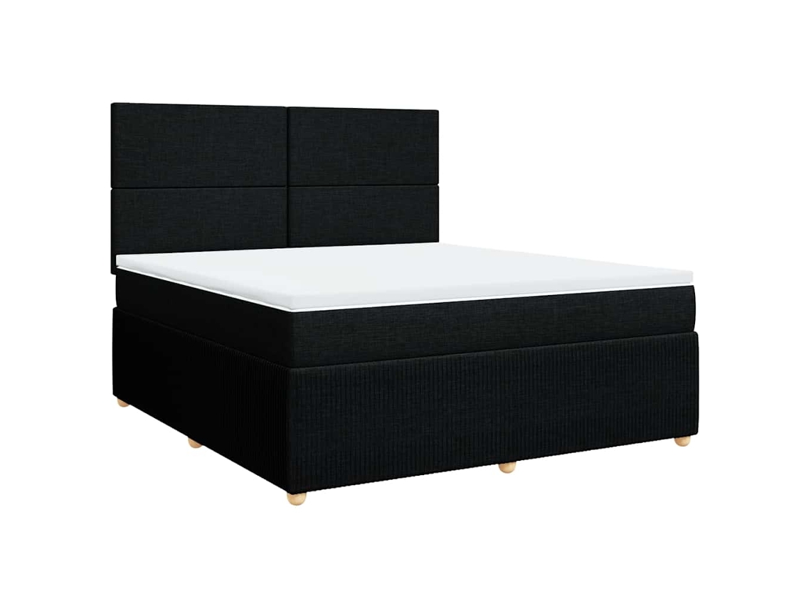Maison Exclusive - Cama Box Spring Con Colchón Tela Negro 180x200 Cm