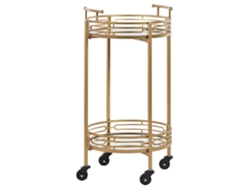 Carrito de cocina BELIANI Farley de Hierro Dorado 42x42x75
