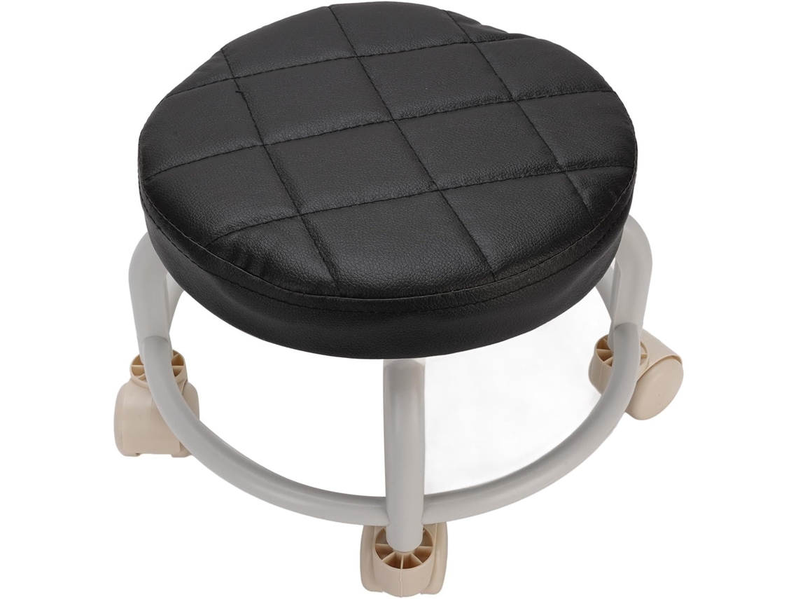 Taburete Bajo Con Ruedas, Rotación De 360 Grados, Redondo, Cómodo Y Portátil Para Garaje.