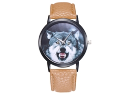 Reloj De Pulsera Ultrafino Para Hombre Zhoulianfa Con Esfera Con Diseño De Animales, Piel Sintética Beige.
