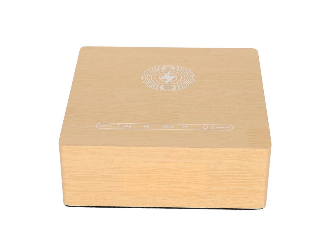 Altavoz Bluetooth inalámbrico de madera, despertador para dormitorio, mesita de noche y oficina, amarillo. Woo Yunzii