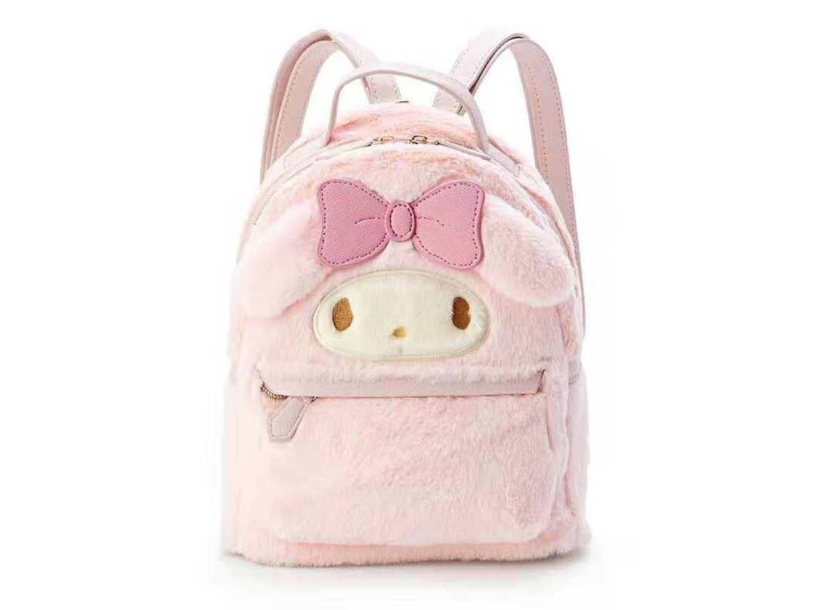 2026-mochila De Peluche Cute Small Furry My Melody Para Niñas, Mochila Infantil Suave Y Ajustable Rosa