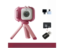 Mini cámara fotográfica digital para niños, 4800 W, HD, 24 pulgadas, con trípode, 32 g, color rosa, Yizhood