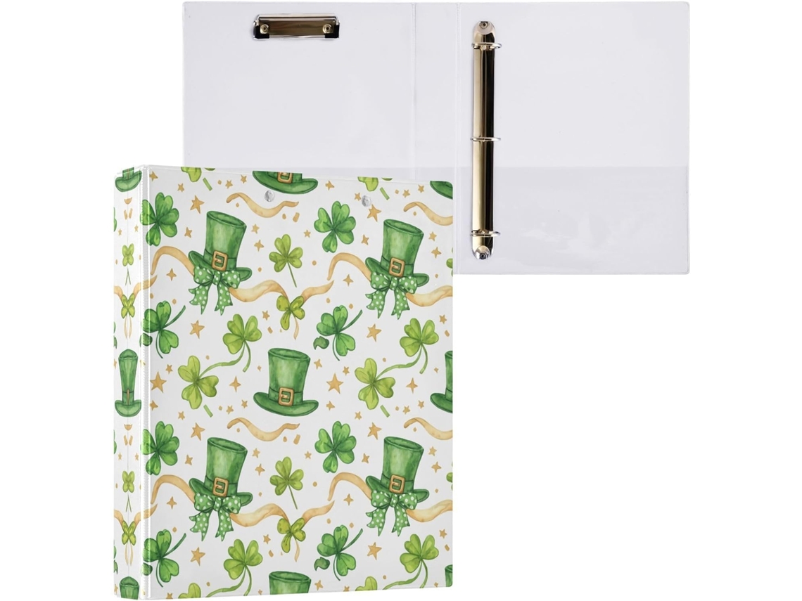 Besportble Carpeta De San Patricio Y Anillas Redondo Con Portapapeles Oficina 27,9 X 21,6 Cm 31,5 27 6
