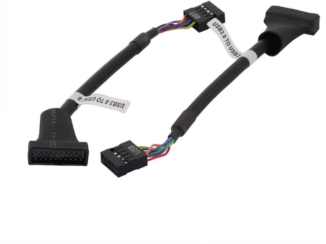 Paquete De 2 Cables Adaptadores Usb 3.0 A Usb 2.0 Para Computadora, Conectores De Cable Para Placa Base, 20 Pines Macho A 9 Pines Hembra.
